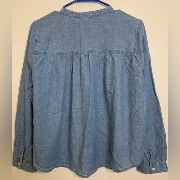 Madewell Blue Chambray/Henley Blouse - Picture 5 of 5